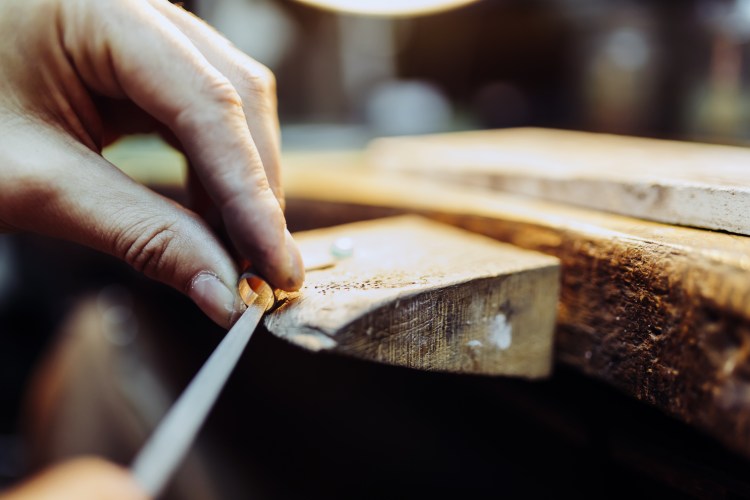 Jeweler crafting jewelry