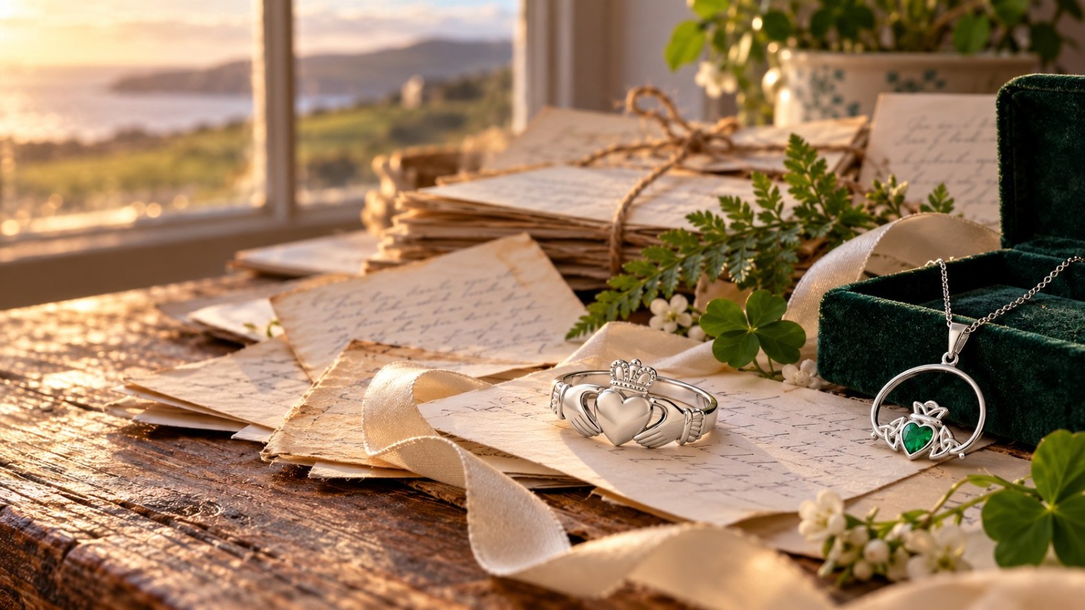The Irish Jewelry Company reviews: Claddagh ring and Celtic knot gifts by a window
